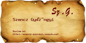 Szencz Gyöngyi névjegykártya