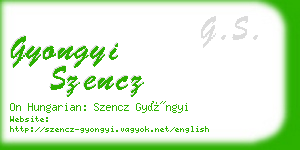 gyongyi szencz business card